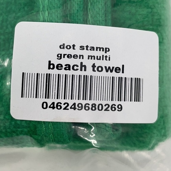 New Kate Spade Green Polka Dot Beach Towel - Picture 4 of 7
